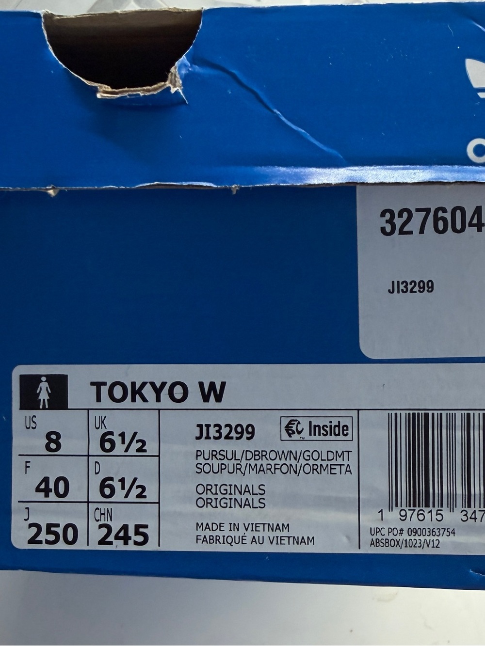adidas Blue Shoe Box with White Label and Trefoil - Picture 2 of 2